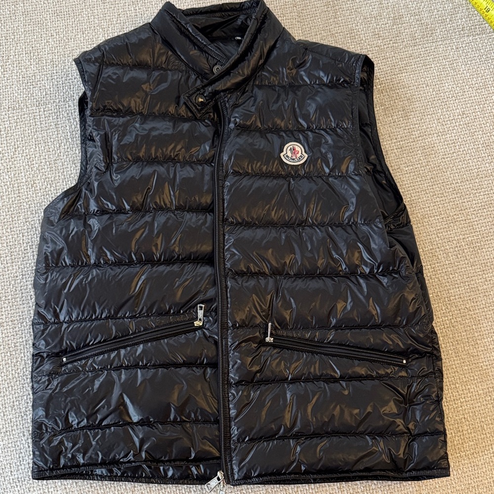 Moncler Shiny Black Quilted Vest